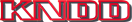 Stilisiertes Logo mit den roten Buchstaben KNDD auf schwarzem Hintergrund.